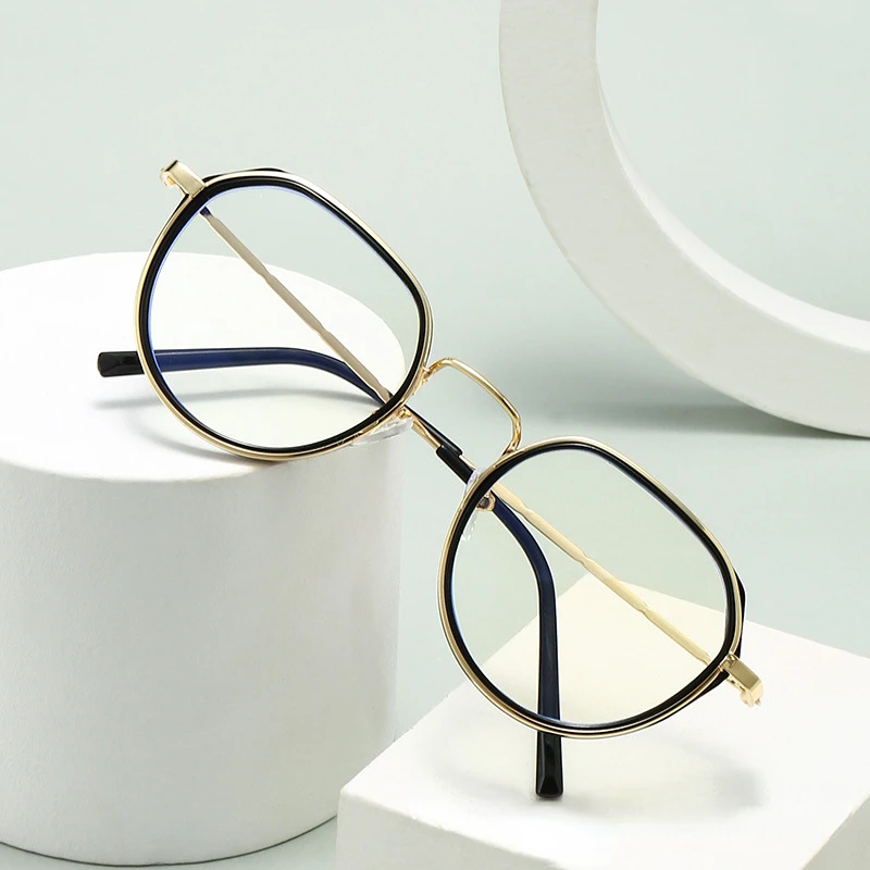 

Men Women Round Myopia Glasses Oversized Clear Metal Frame Student Eyeglasses Fashion 1.0 1.5 2.0 2.5 3.0 6.0