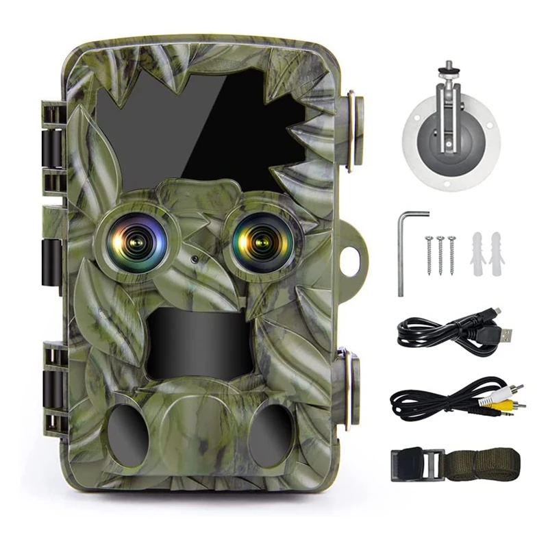 

Trail Game Camera With Starlight Night Vision, Dual-Lens 4K 20MP Wildlife Camera Motion Activated With 120° Wide Angle