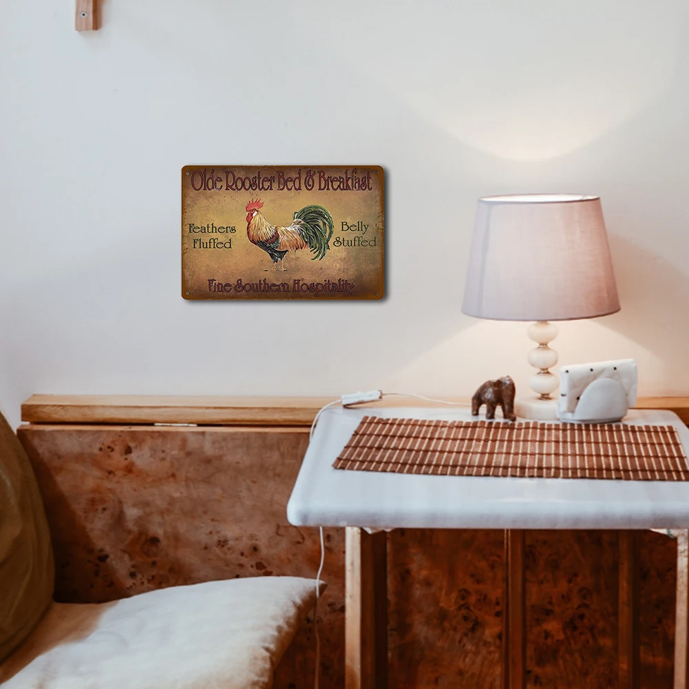 Металлическая табличка с рисунком курицы настенный плакат для дома спальни день