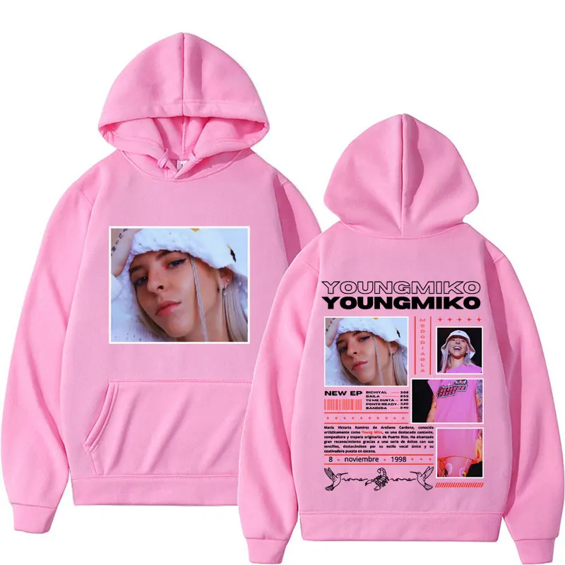 Двухсторонняя Толстовка певец Young Miko с принтом альбома модная эстетичная в ретро