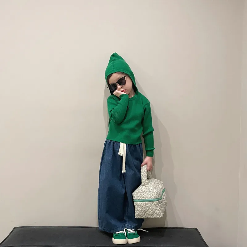 

Girls Sweater Wool Coat Knitting 2022 Simple Thicken Warm Winter Pullover Fall Cotton Children's Clothing