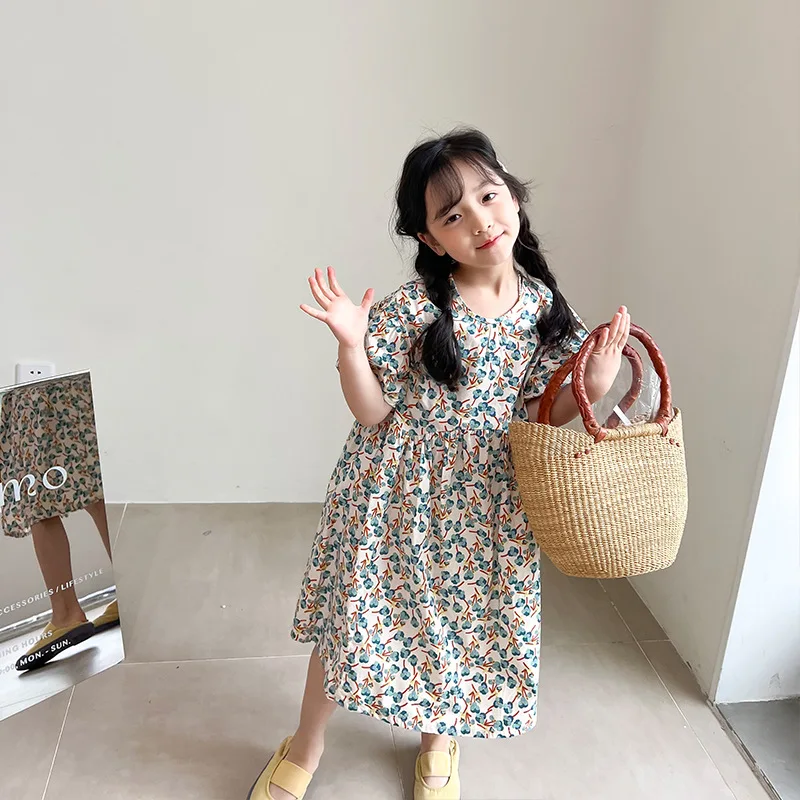 

Повседневные платья для девочек, корейские мягкие удобные Симпатичные Яркие повседневные Простые Модные свободные милые рисунки с художественным принтом