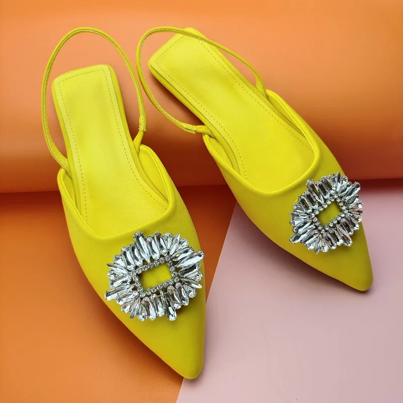Zapatos De Mujer Fashion Crystal Flats Shoes Woman Summer 2022 Women Sandals Mules Slip-On Casual high quality Lady Shoes Women