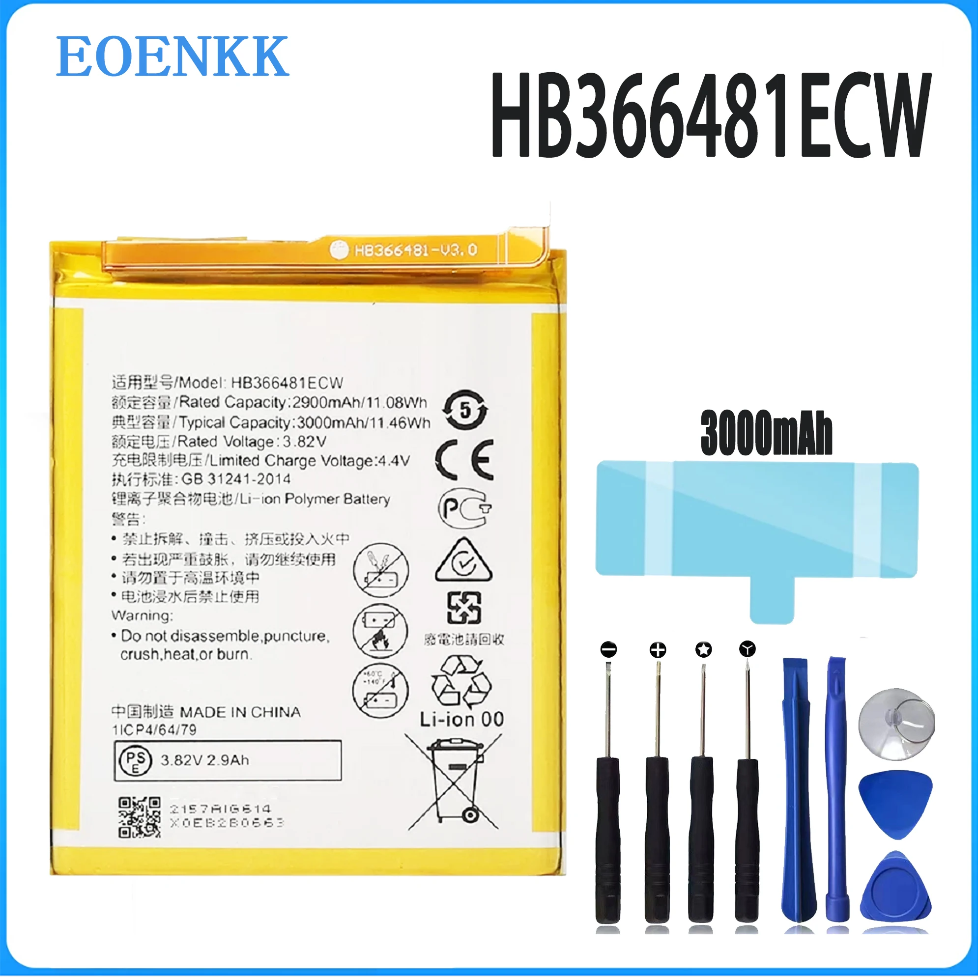 HB366481ECW Battery For HUAWEI P9 Nova lite2 P20 lite Repair Part Original Capacity Mobile Phone Batteries Bateria