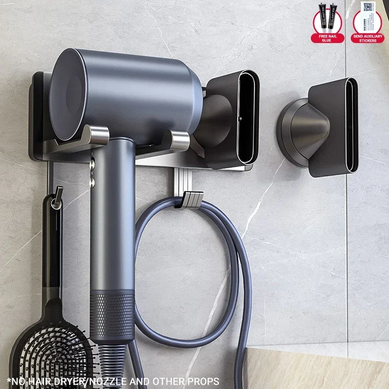 

Держатель для фена подходит для полки для ванной комнаты Dyson/Laifen без держателя для сверления, стеллаж для хранения, органайзер для ванной комнаты FR2003