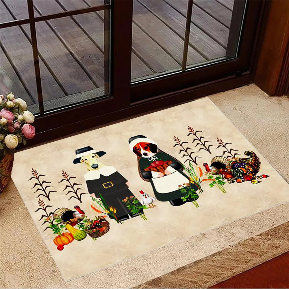 

HX ковры на День Благодарения 3D рисунок животных собаки Инки цветочный внутренний коврик фланелевый ковер кухонные коврики 40x60 см