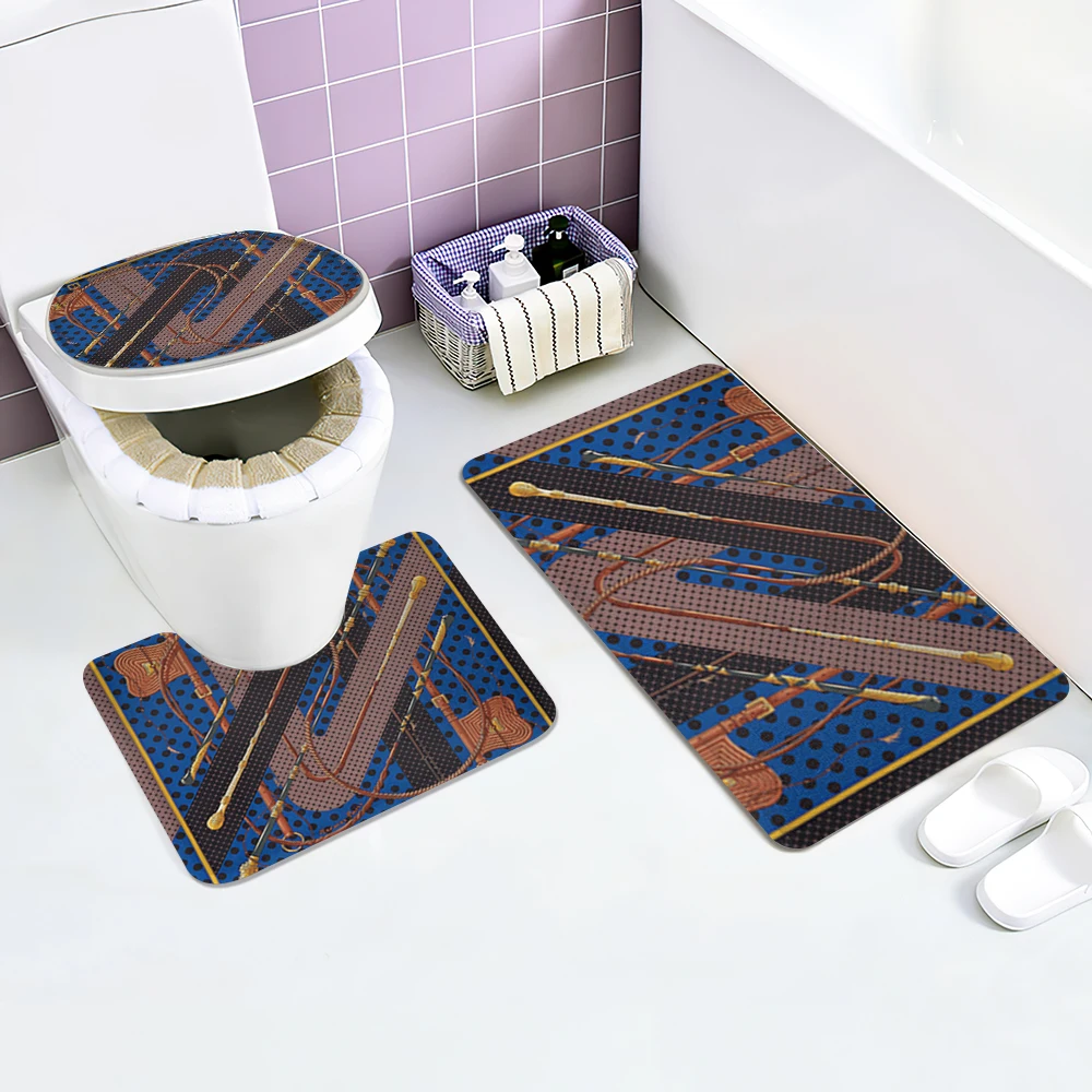 

Набор декоративных ковриков для ванной комнаты, Набор ковриков для ванной комнаты, коврик для туалета, коврик для душа, нескользящий коврик ...
