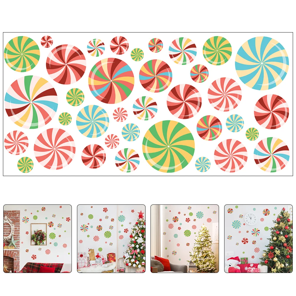 

2 Sheets of Candy Pattern Floor Christmas Christmas Candy Decal Christmas Decorations candy stickers