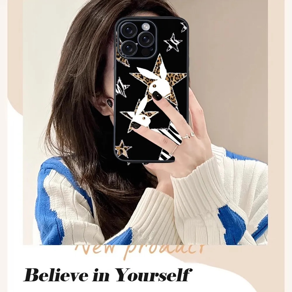 Модный чехол для телефона P-PlayboyS-S iPhone 16 15 14 13 12 11 PRO MAX PLUS Mini TPU мягкий приятный кожи