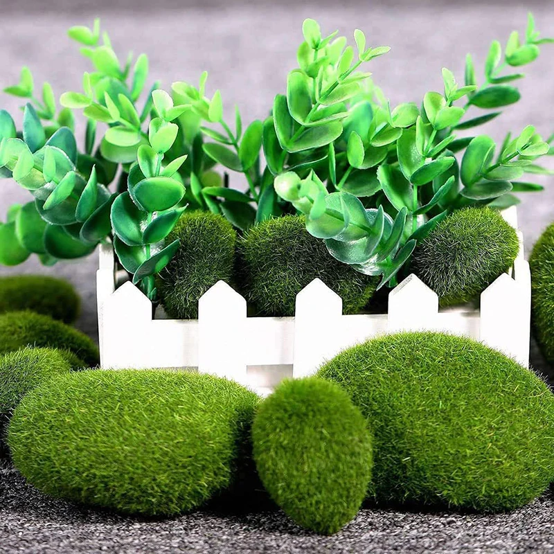 

5 шт. Искусственный мох, камень, декоративные зеленые шарики Моха для цветочных композиций, сада, микро и технические украшения