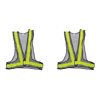 2x hi viz reflective vest high visibility warning traffic construction safety gear black yellow
