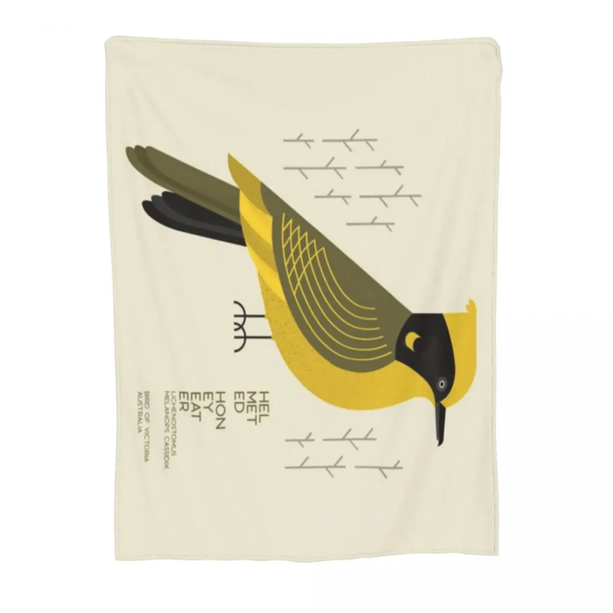 Ультрамягкое Флисовое одеяло Helmeted Honeyeater Bird Of Australia II