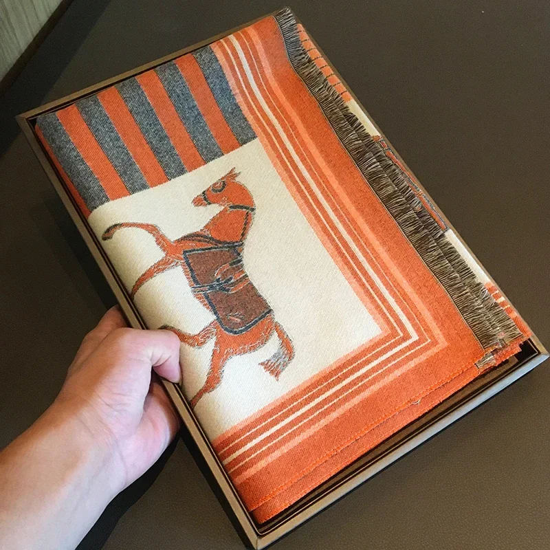 Французский высококачественный шарф шаль Женская осенне-зимняя накидка с