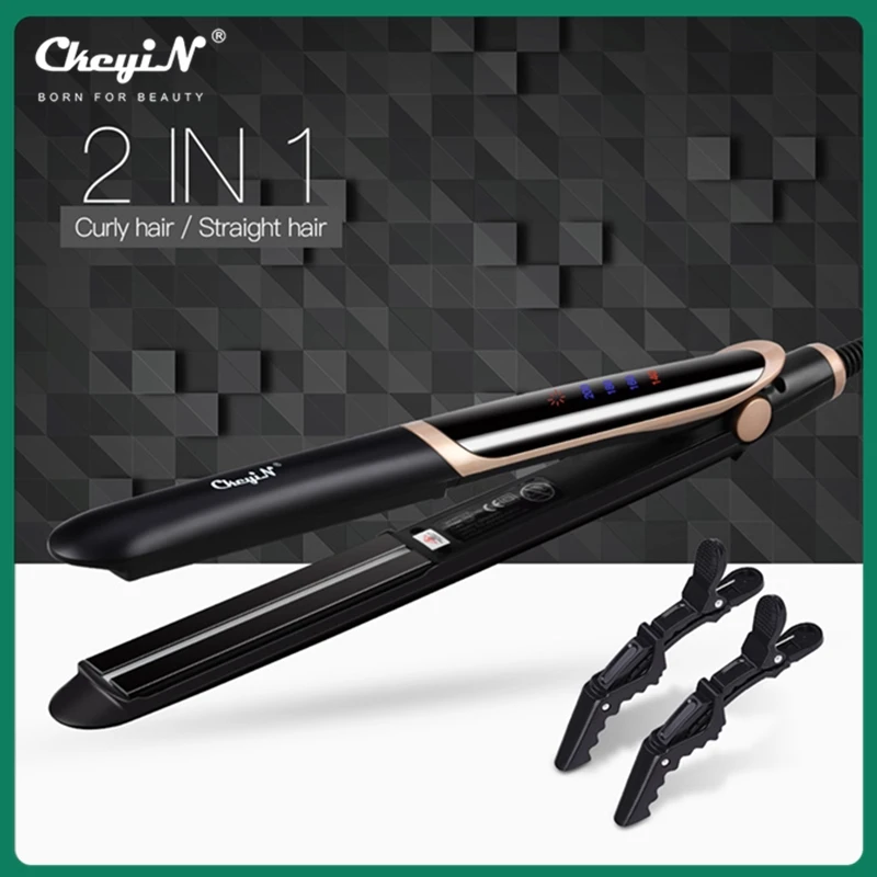 

Professional Hair Straightener Curler Ceramic Flat Irons Floating Plate Far-infrared Styling Care Tool Adjustbale Temperature