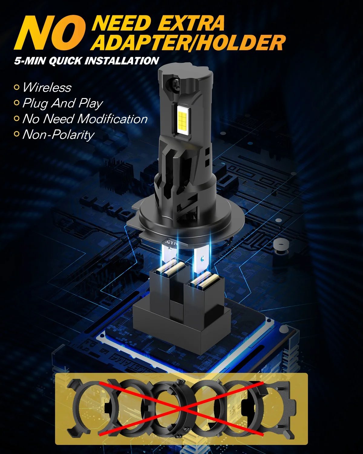 2 шт. автомобильные лампы для передних фар 150 лм 55 Вт H7