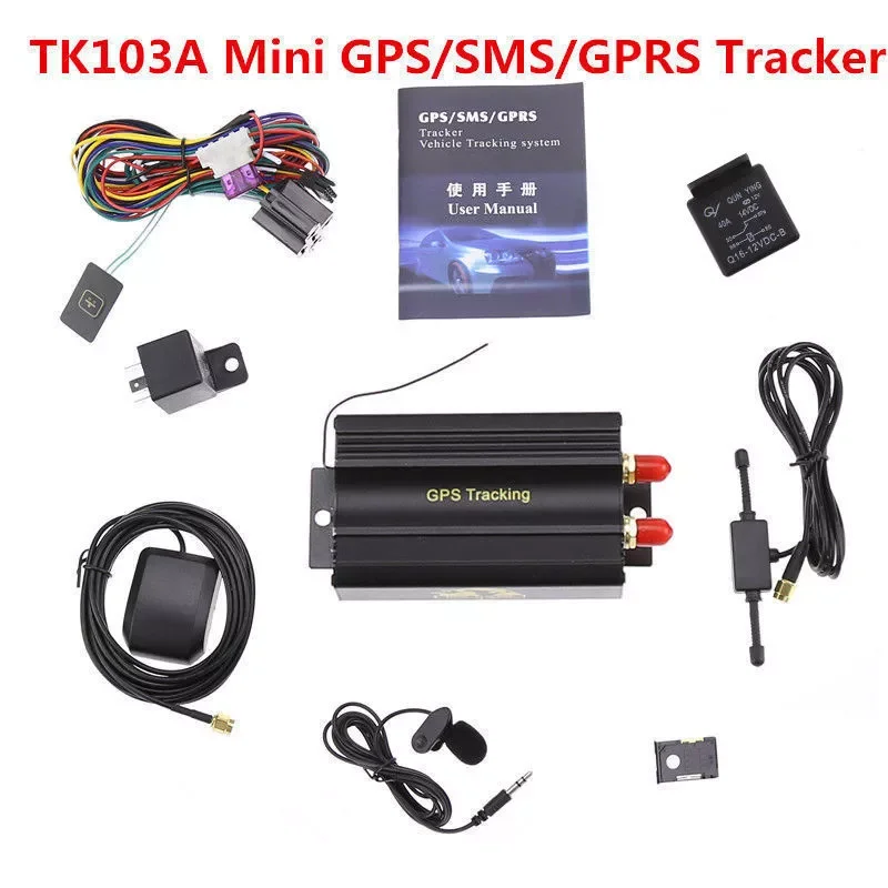 

Автомобильный GPS-трекер с GSM/GPRS, трекер в реальном времени Tk103A, GPS 103A, датчик удара двери, система отслеживания сигнализации ACC