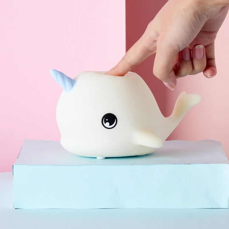 Декоративная прикроватная лампа Narwhal для детской комнаты силиконовая игрушка в
