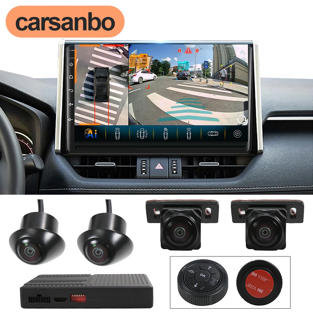 Фото Carsanbo 3.5D/3D/2D 360 °   Система панорамного обзора для BMW 530, серий 3/4/5/7, Mini X3, X5, X6, Z4 с функциями AI и видеорегистратора (задняя, передняя, боковая камеры) №1