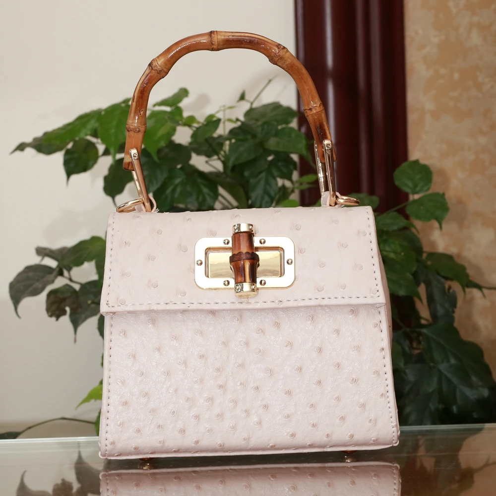 

Дизайнерские брендовые Страусиные сумки на плечо, винтажные сумки с бамбуковой ручкой, роскошные женские Сумки из искусственной кожи, сумк...