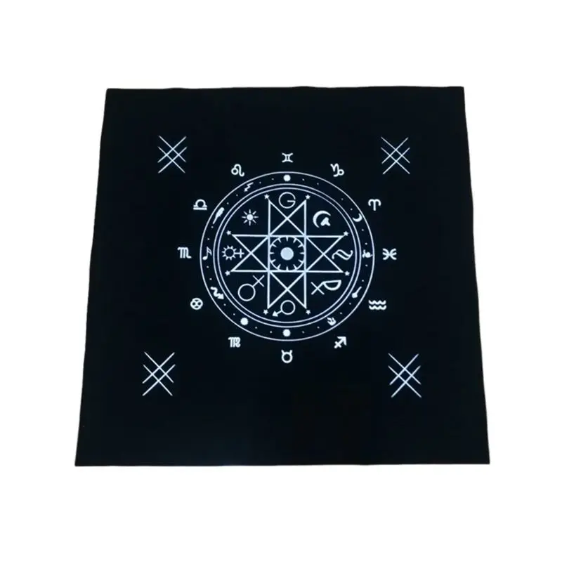 

1 Pc 50x50cm Art Pagan Altar Cloth Flannel Tablecloth Divination Cards Square Tapestry Decor Table Cover for Board Game