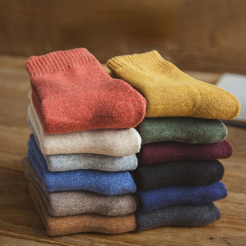 Socks Women's Autumn and Winter Thick Warm Socks Women Solid Color Socks Tube Cotton Towel Socks Japanese Women Men Winter Socks