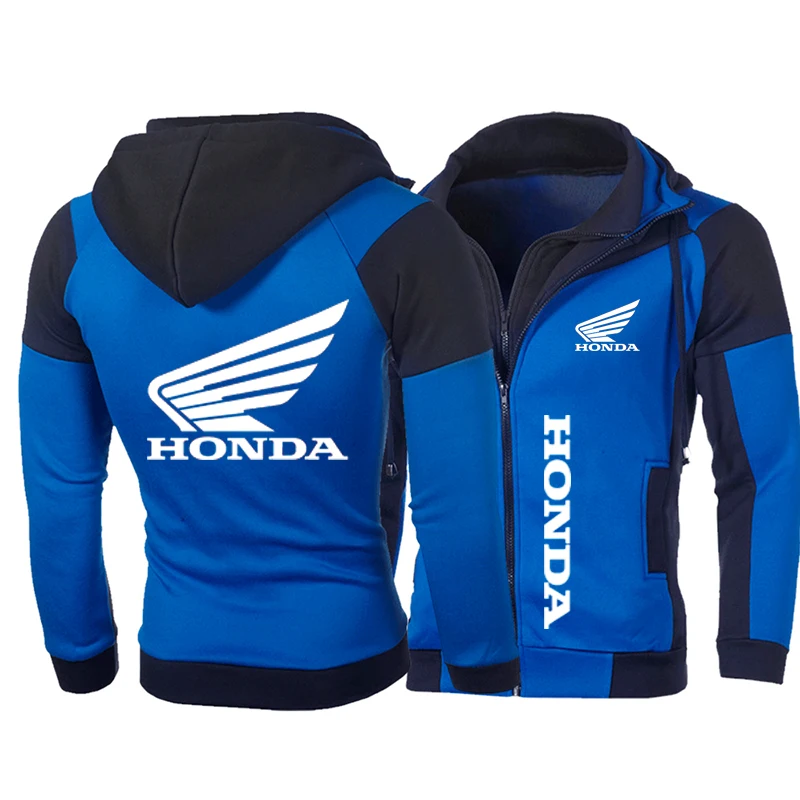 

2021 New Honda Wing Logo Men‘s Hoodie Print Jacket Sportswear College Style Tops Casual Pullover Zipper Male Sweatshirts Hoodie
