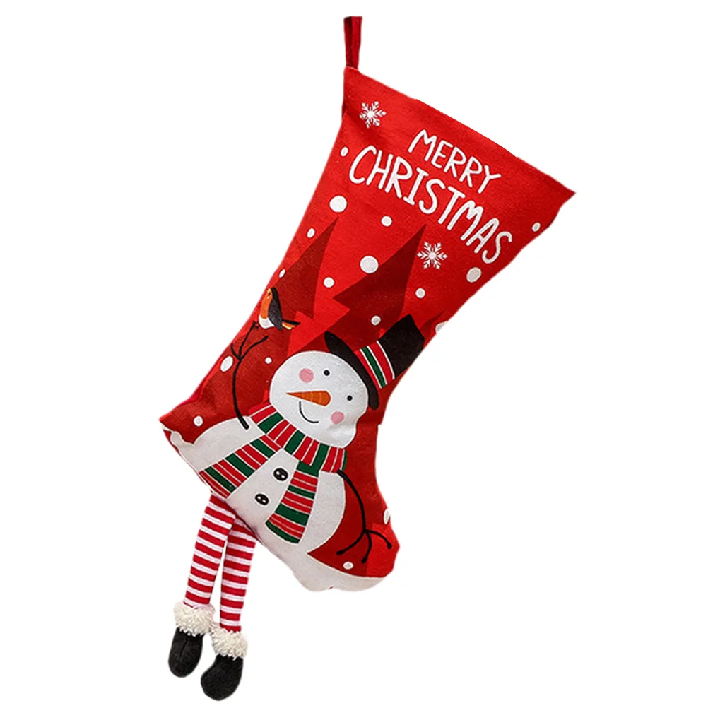 

Christmas Party Stocking Tree Decor Pendant Gift Socks Short Plush Stockings Hanging