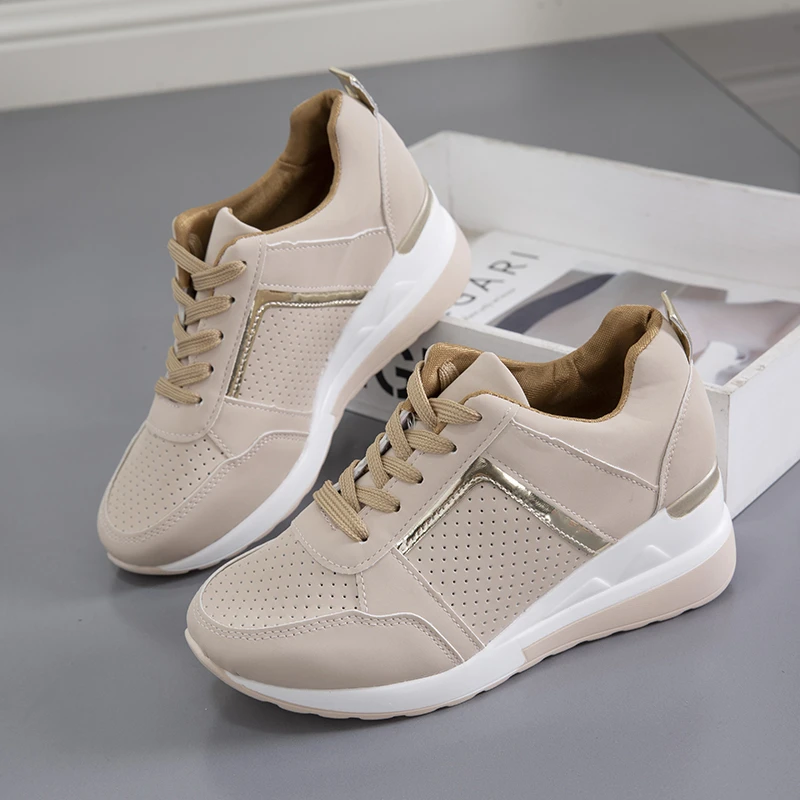 New Women Chunky Sneakers Solid Color Platform Shoes Thick Bottom Zipper Women's Vulcanized Shoes Sneakers Zapatos De Mujer
