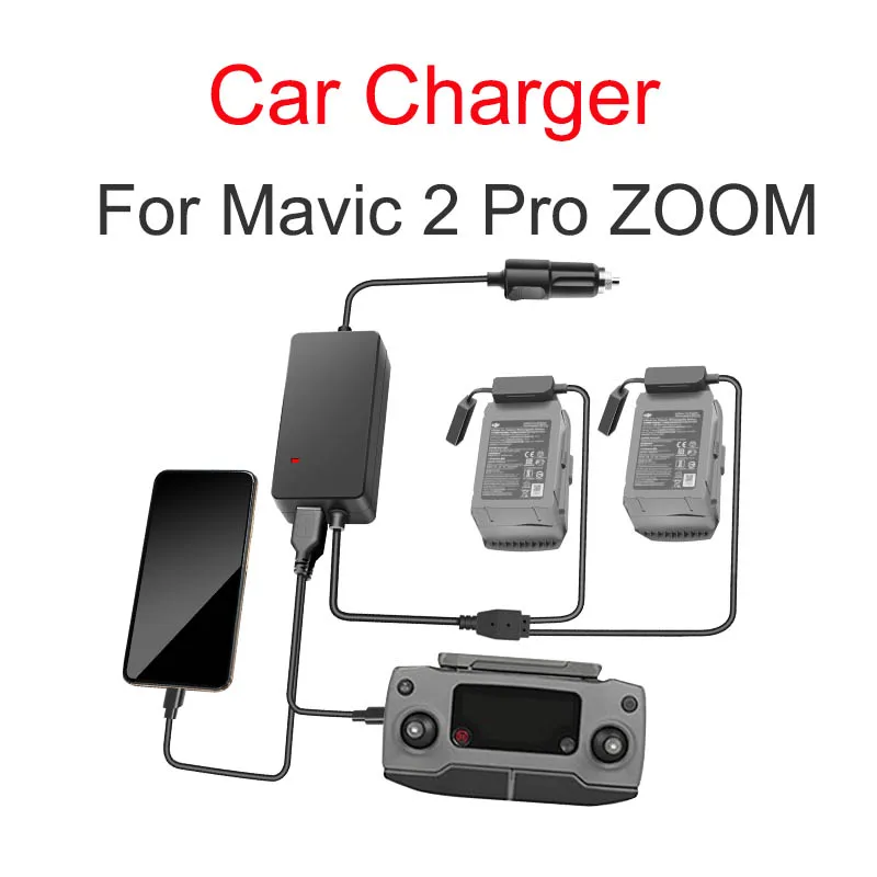 

Car Charger for DJI Mavic 2 Pro ZOOM Drone 2 In 1 Portable Adapter Travel Transport Outdoor Vehicle Charger