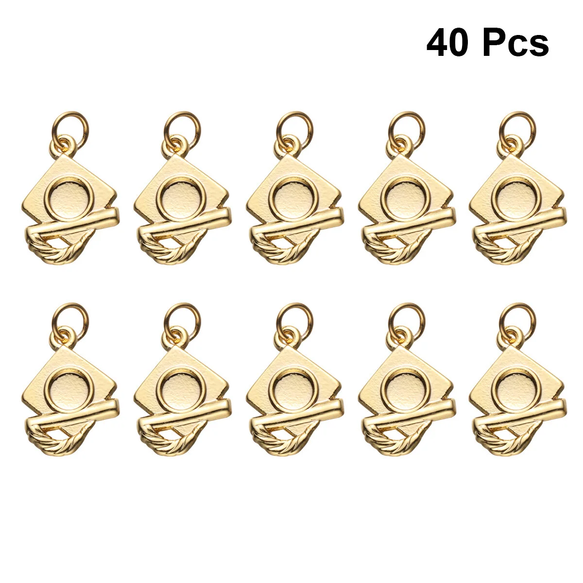 20pcs Chic Graduation Hat Pendants Charms Creative DIY Jewelry Making Accessory for Necklace Bracelet (Silver)