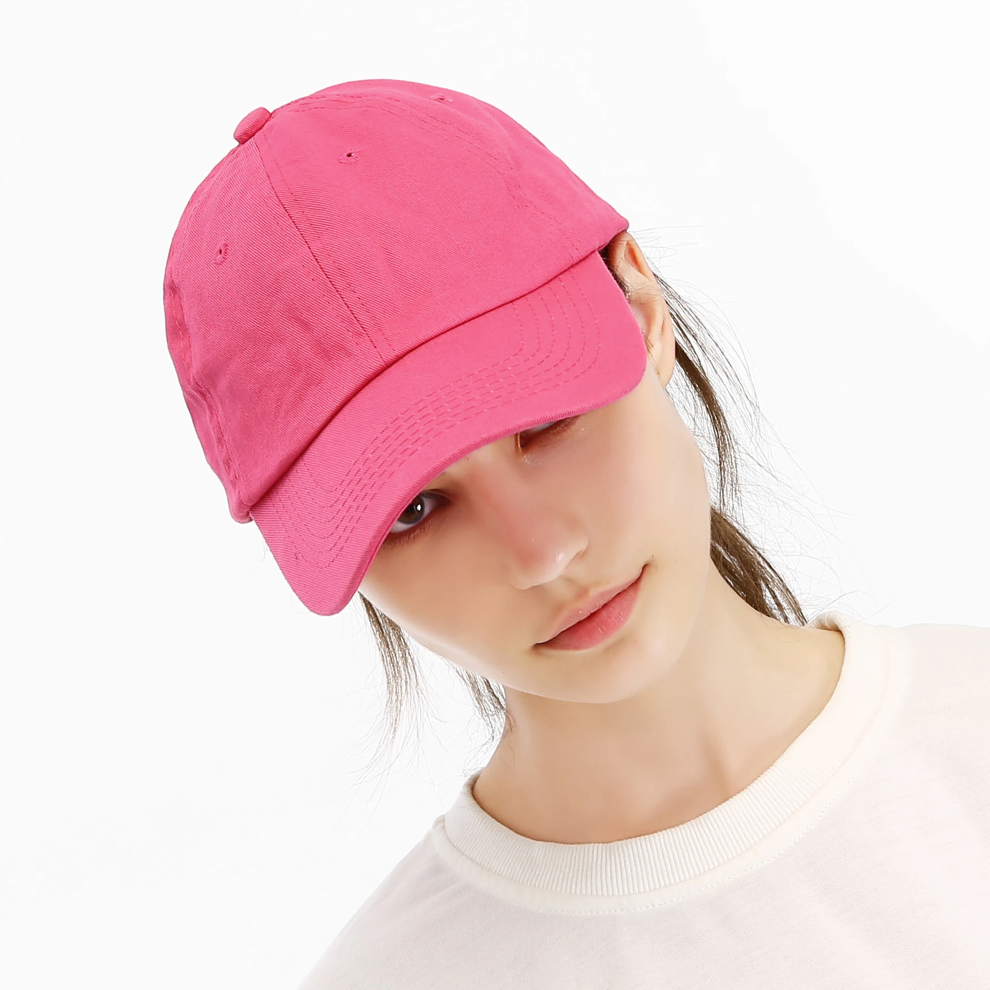 

Однотонная бейсболка, женские регулируемые кепки, повседневные Снэпбэк кепки для девочек, летние шапки макарон