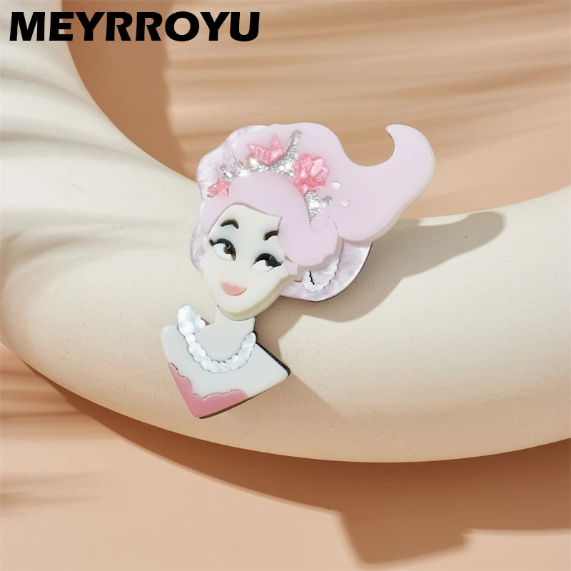 

MEYRROYU Lady Brooches Women's Stylish Acrylic Material Lovely Badge New Trends Party Birthday Gift Pins Accessory Jewelry Брошь