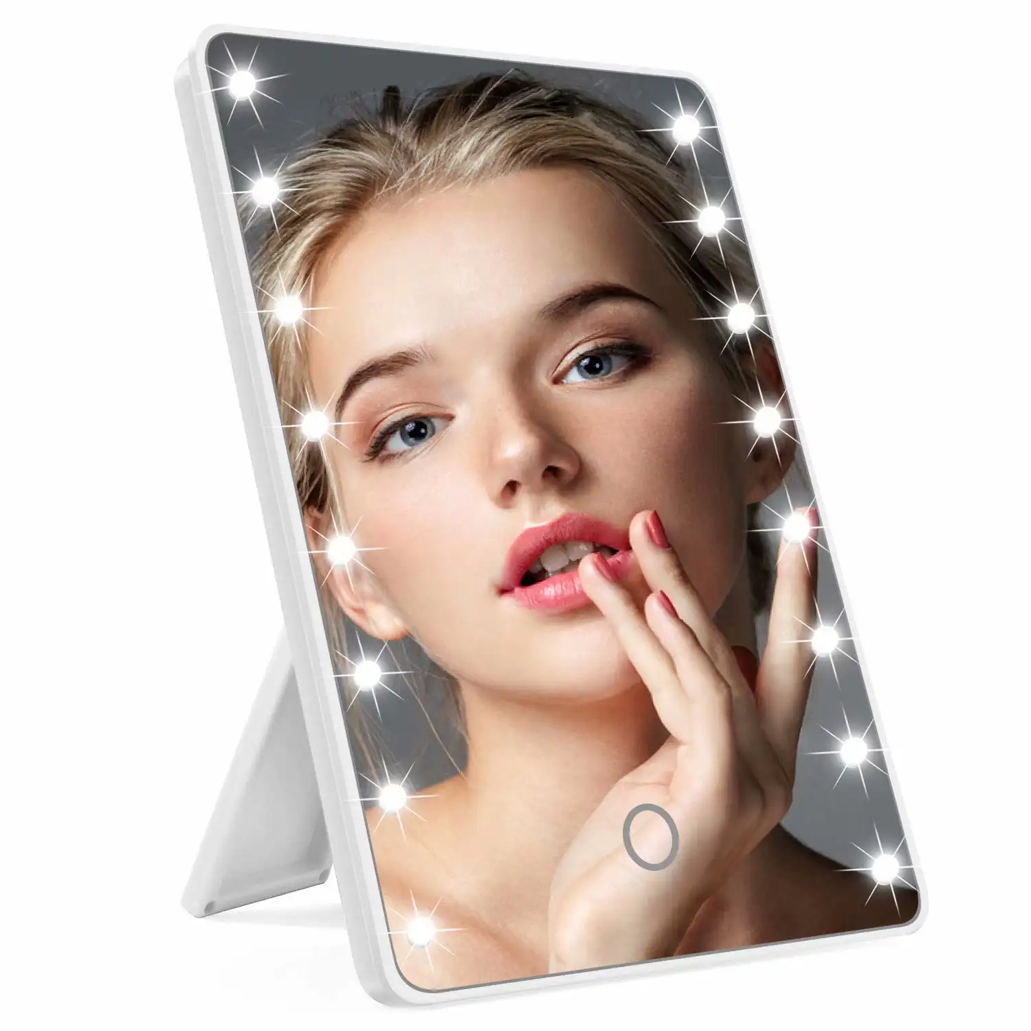 

Makeup Lighted Vanity Mirror with 16 LED Lights Touch Sensor Control and Memory Function, White
