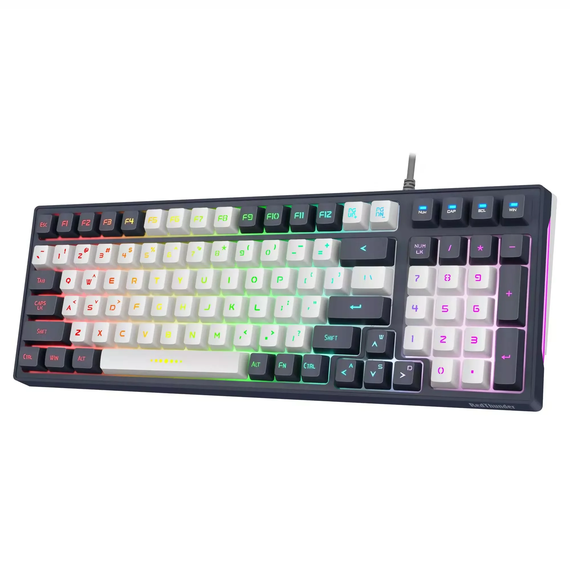 

RedThunder K96 90% RGB Gaming Keyboard, 96-Key Colorblock Compact Design, Mechanical Feel Keyboard for PC/Mac Gamers (Off-White)