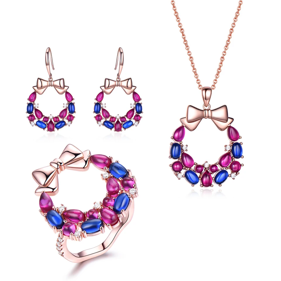 Рождественский венок с бантом комплект ювелирных изделий романтический