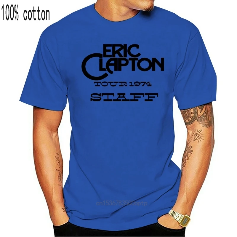 

Man Clothing Vintage Eric Clapton 1974 Showco Staff Concert Tee New T-Shirt Round Neck Best Selling Male Natural Cotton T Shirt