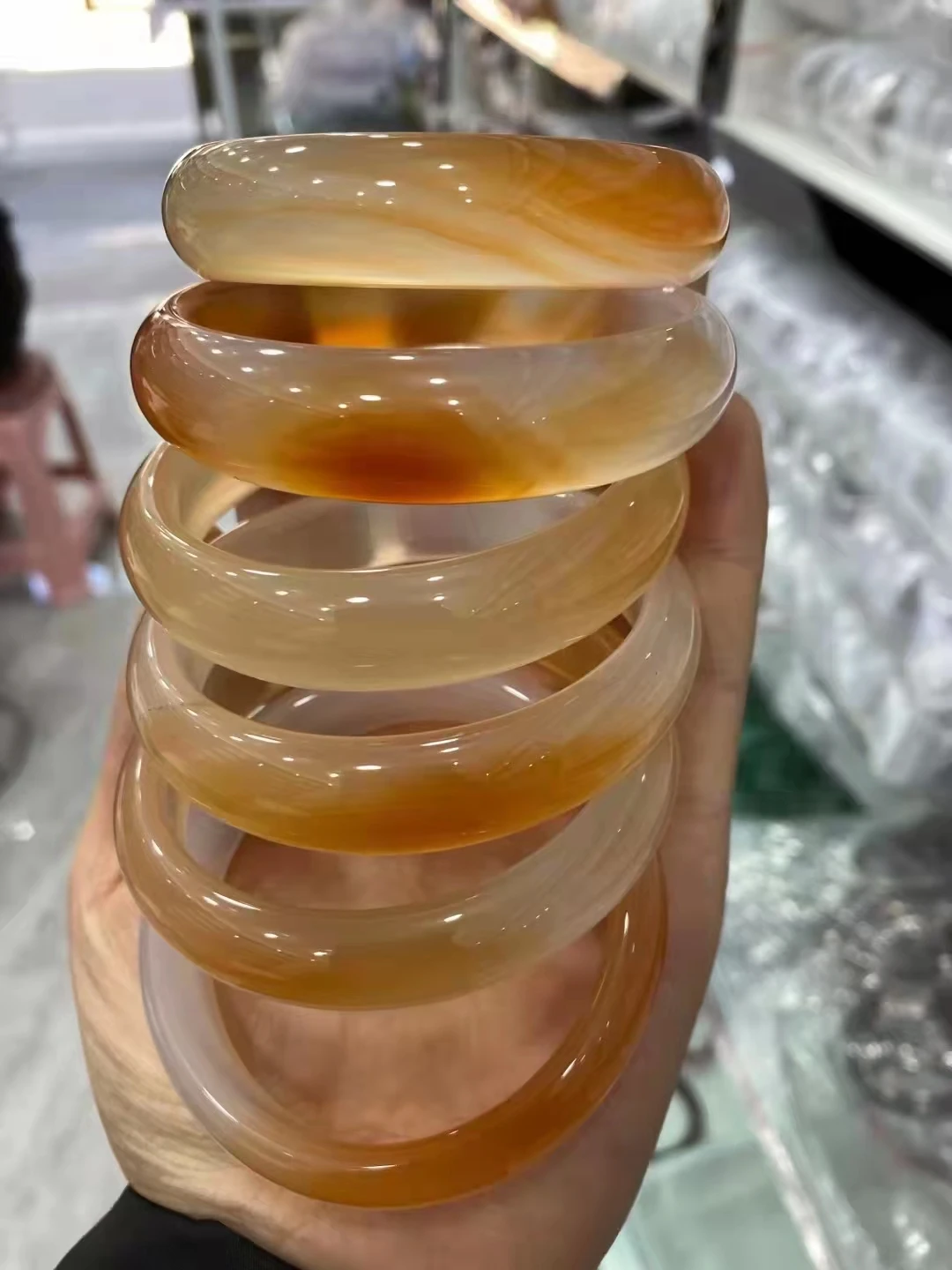 

Natural Orange Agate Original Ice Transparent Honey Color Bracelet Chalcedony Floating Exquisite Jade Bangle Jewellery Accessori