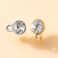 20pcs high quality gold color rhodium rhinestone crystal charms pendant for diy jewelry earrings finding accessories 58mm
