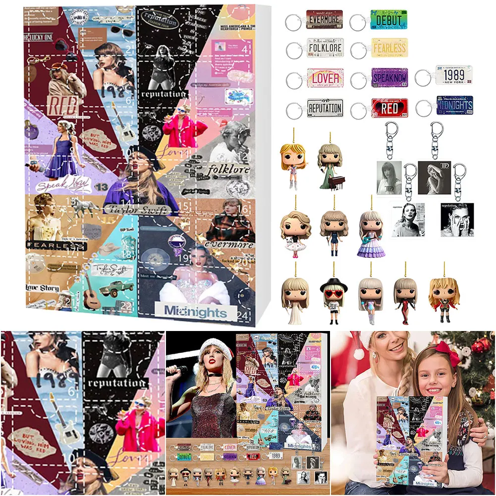 Адвент-календарь Taylor 2024 2D акриловые подвесные брелки-подвески 24-дневный