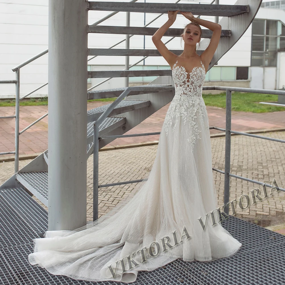 

VIKTORIA Charming A-LINE Wedding Dresses For Women Sleeveless Sweetheart Bride 2023 Appliques Vestido De Novia Made To Order