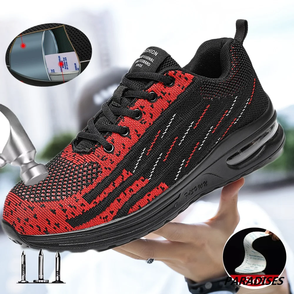 

New Men Work Safety Shoes Man Working Sneakers boots security Indestructible Lightweigh Large size 47 Work male footwear shoes
