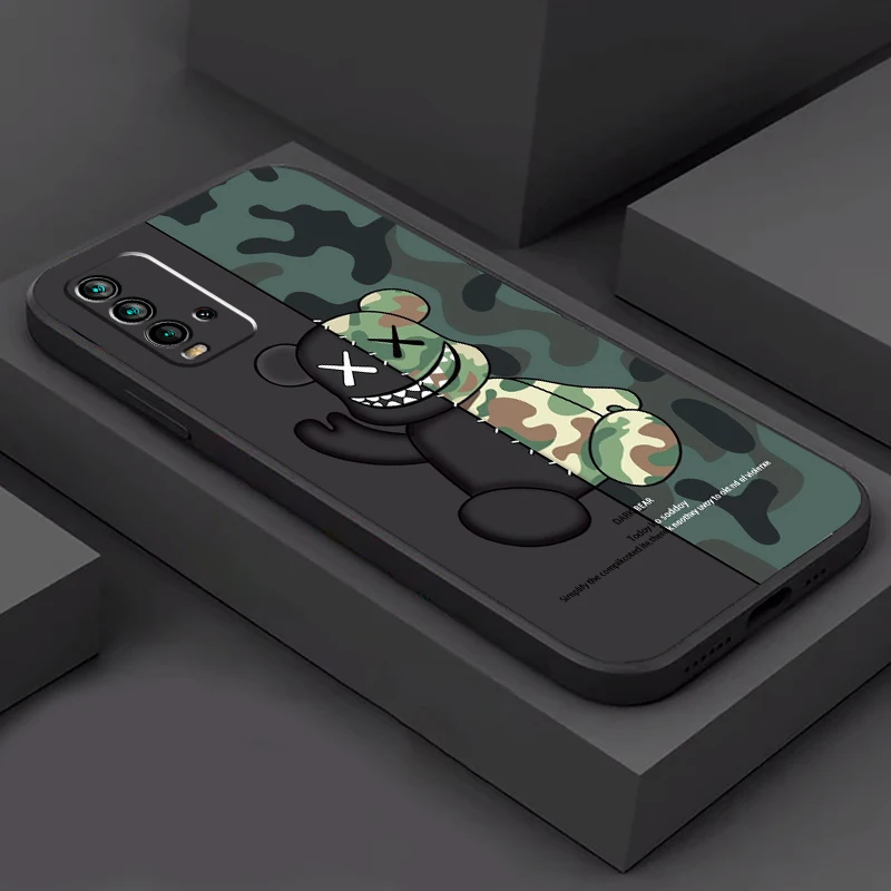 

Cute Mechanical Bear Protect For Xiaomi Redmi 9 9T 9i 9AT 9A 9C 10S Note 9 10 Pro MAX 5G Soft TPU Funda Phone Cases Back Cover
