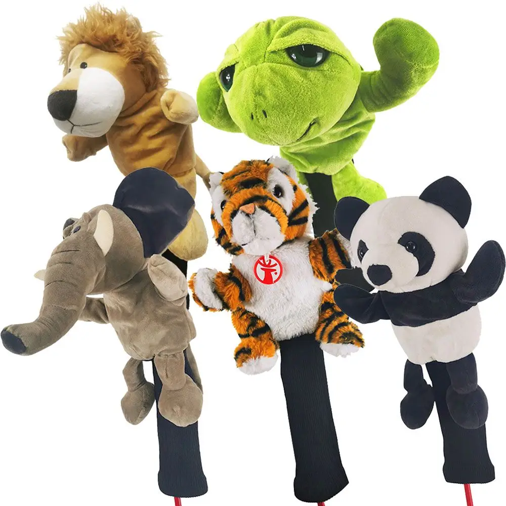 

Accessories Long Neck Driver Plush Animal Headcover Golf Rod Sleeve Sets 1/3/5 Fairway Woods Golf Club Head Covers