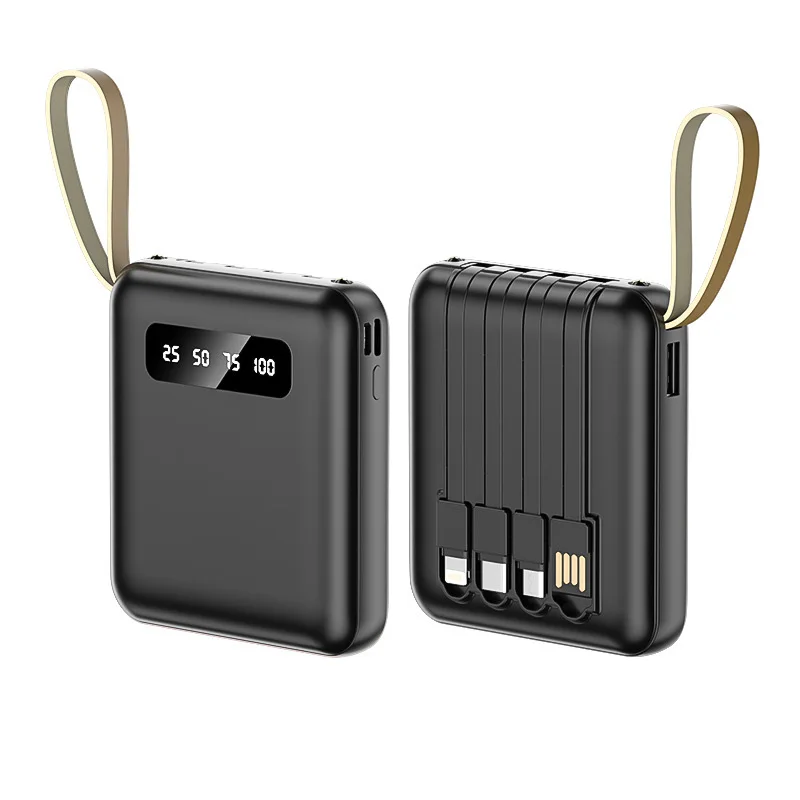 Портативный внешний аккумулятор 20000 мА с кабелем большой емкости выходом