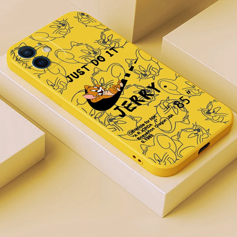 cartoon cute cat mouse funda phone case for iphone 11 13 12 pro max 12 13 mini x xr xs max se 2020 7 8 6s plus celular silicone free global shipping