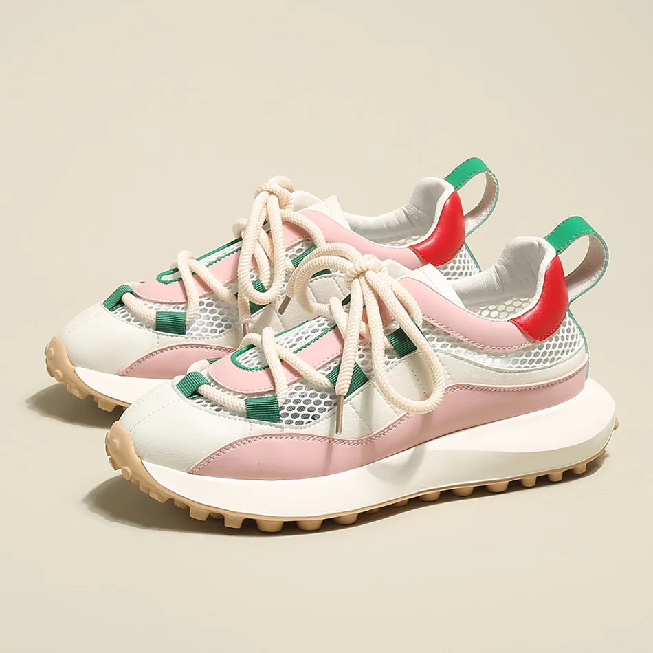 

Туфли вафельные розовые Forrest Gump, женская спортивная обувь для папы, новинка 2022, дышащая зеленая сетчатая повседневная спортивная обувь для ф...