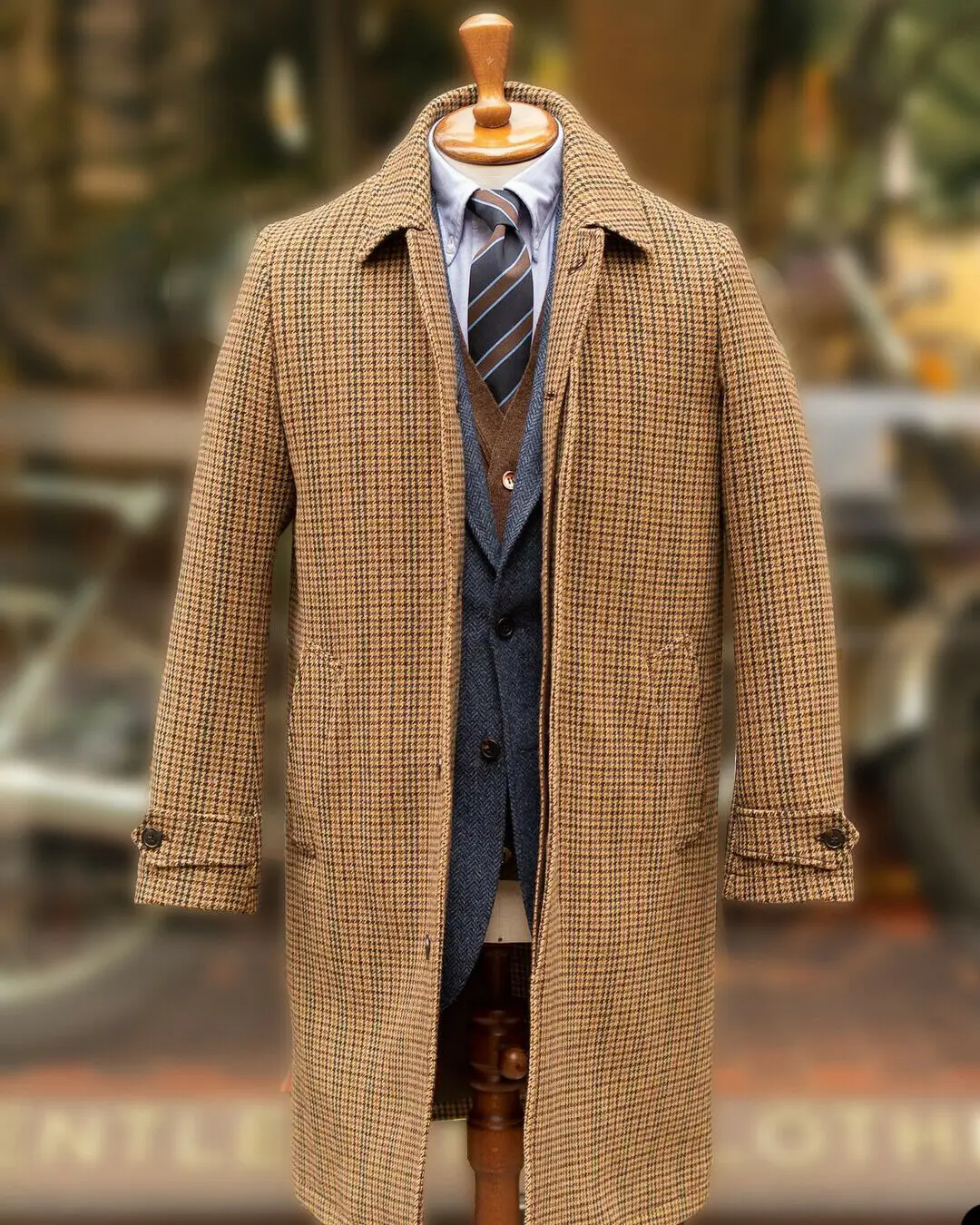 Men's Formal Slim Fit Houndstooth Suit Brown Blazer Business Coat Jacket Casual Tops Formal Velvet Blazer Coat Jacket Prom Top