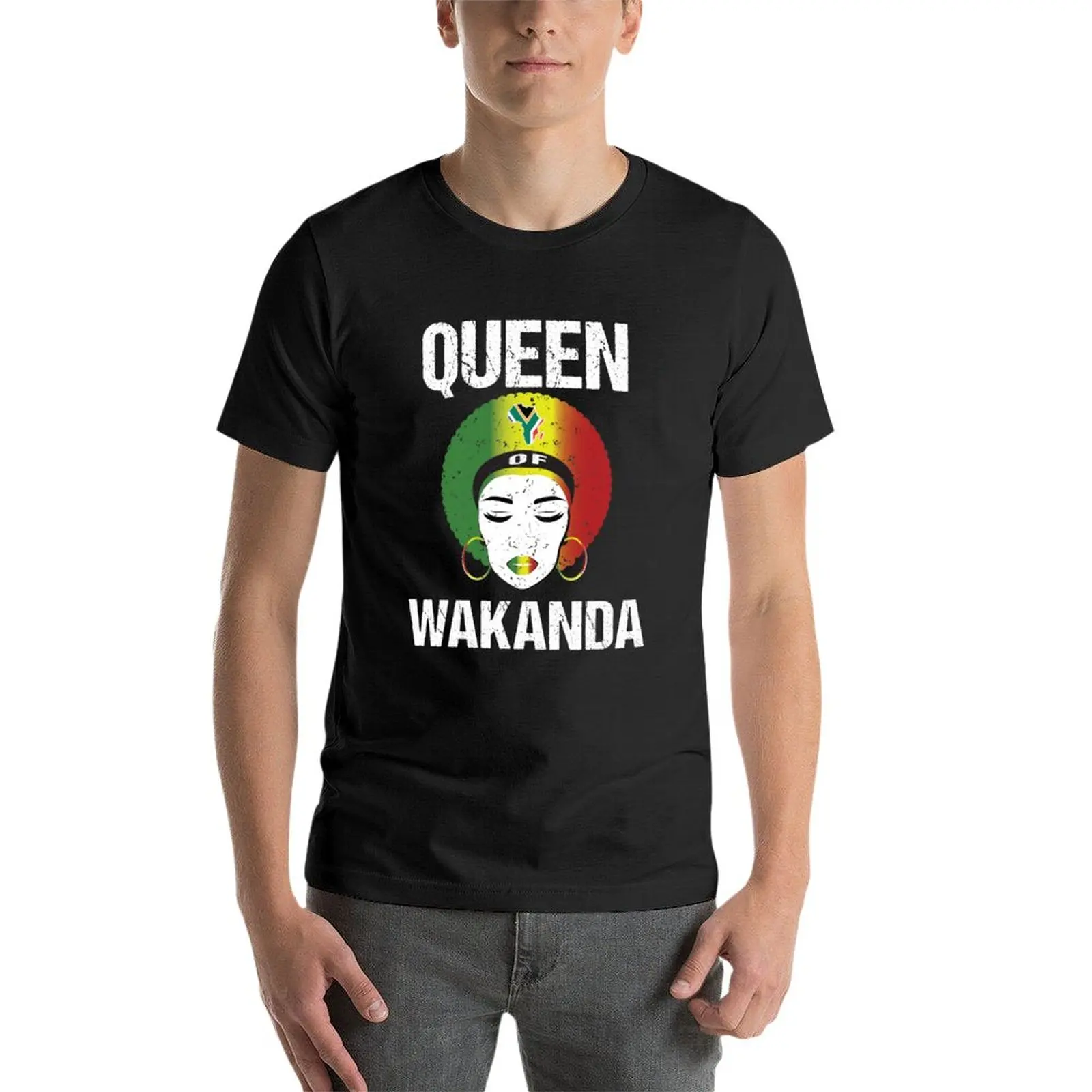 Женская футболка Queen Of Wakanda черная великолепная Эстетическая одежда мужская