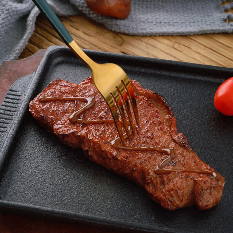 

Artificial PVC Simulated Steak Model Roast Restaurant Western Food Decorative Foods Props Kids Play Toys photography props