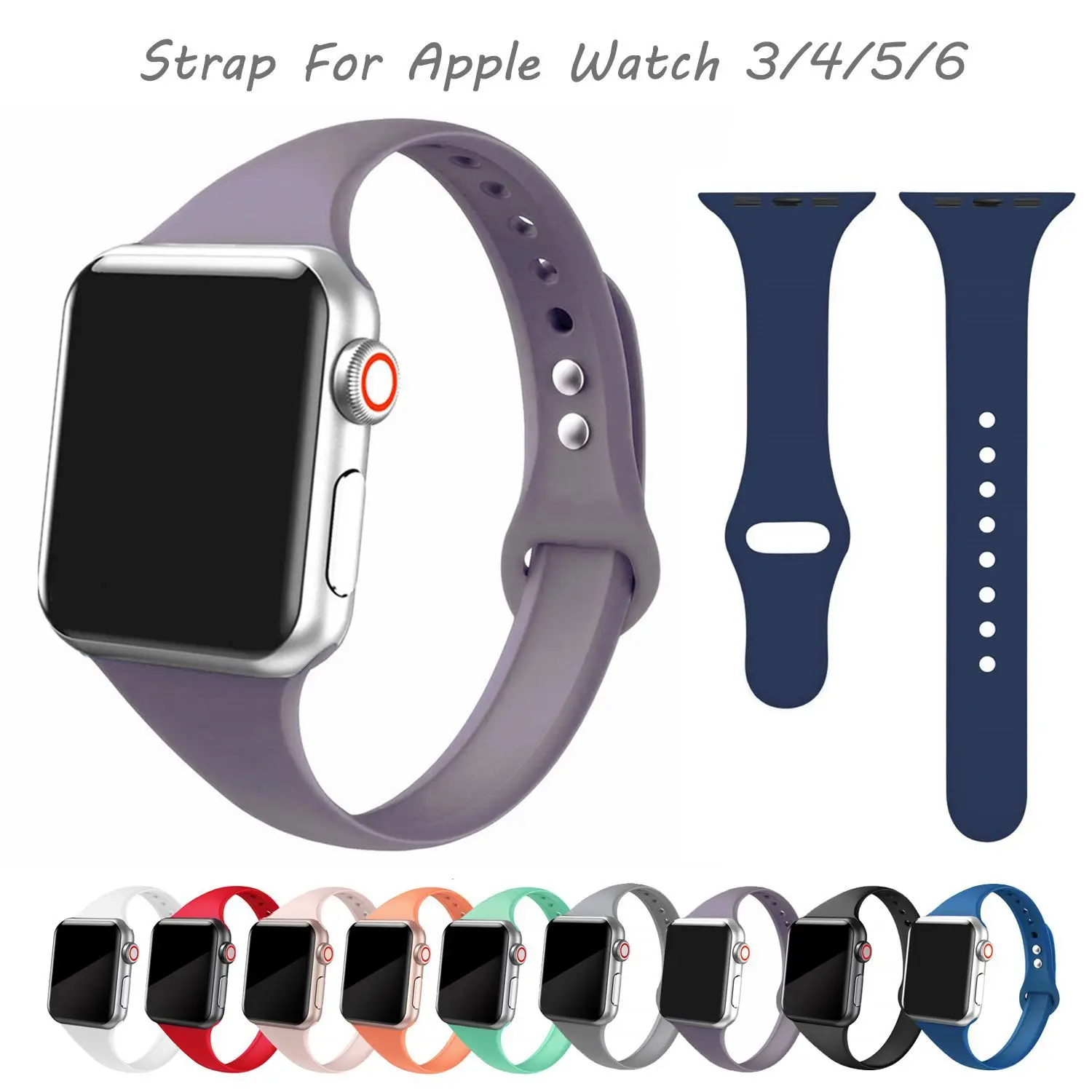 

Силиконовый ремешок для часов Apple Watch SE 6 5 4 3 2